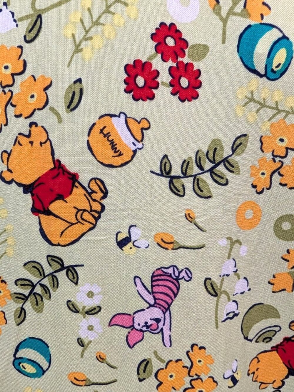 Disney Hot Topic Womens NWT Size XL Green Pooh Bear Cottage Floral Tie Waist Top - Picture 7 of 10